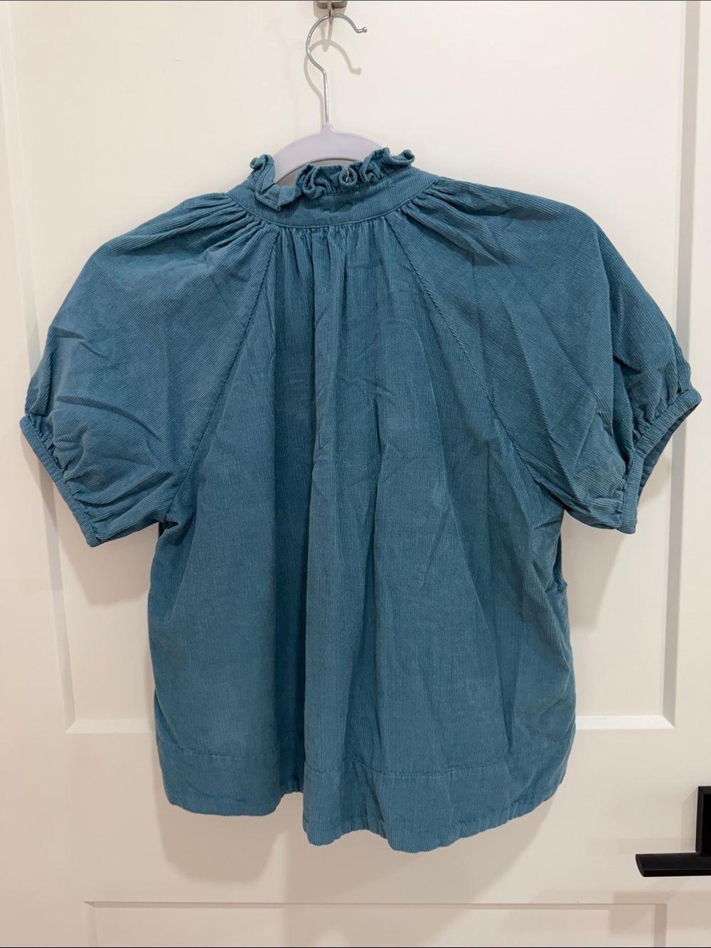 Teal Ruffled Neck Short-Sleeve Top - Picture 2 of 2